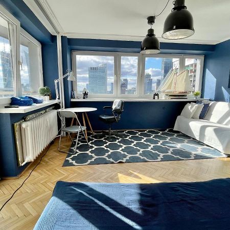 Super Apartament Blue Scisle Centrum Dwie Linie Metra Netflix Wifi 300 Mbs Panorama Miasta Warszawa Exteriör bild