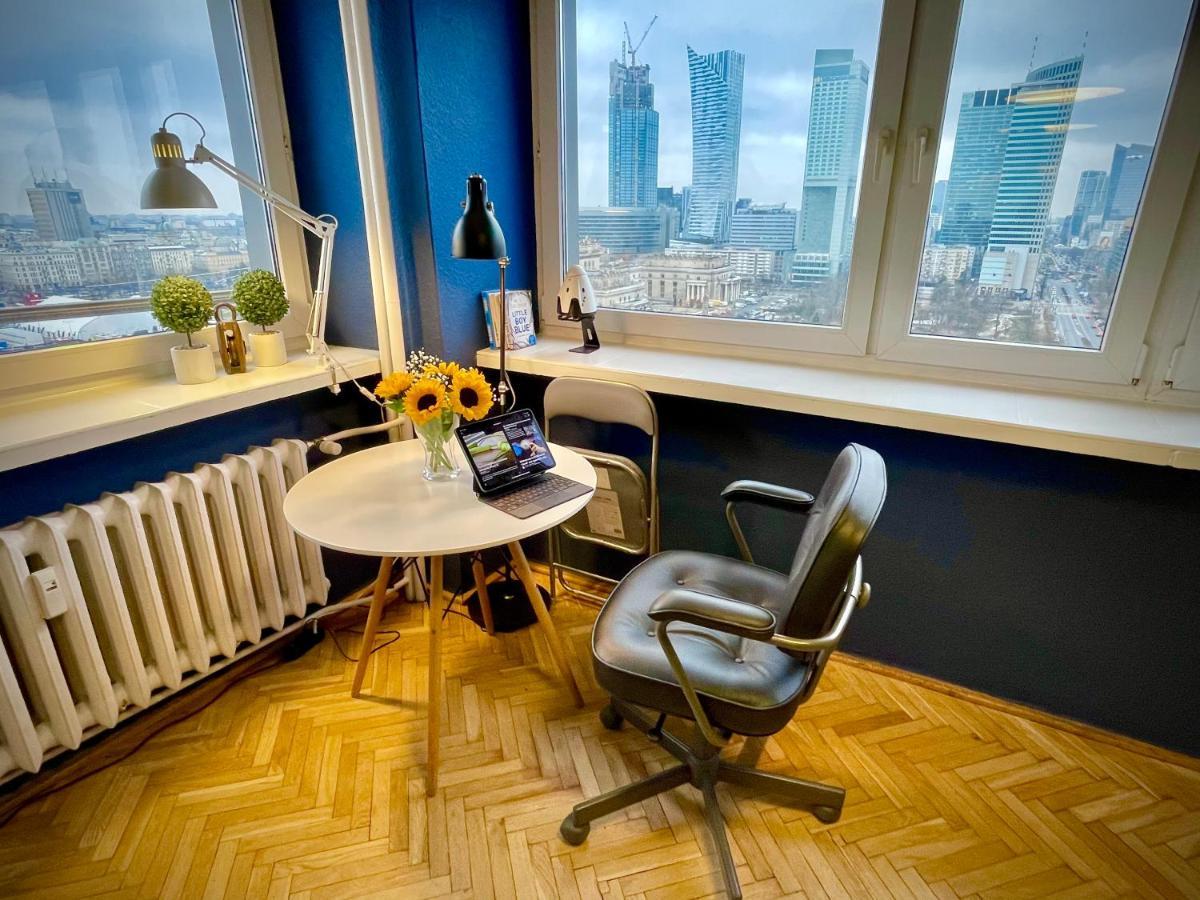 Super Apartament Blue Scisle Centrum Dwie Linie Metra Netflix Wifi 300 Mbs Panorama Miasta Warszawa Exteriör bild