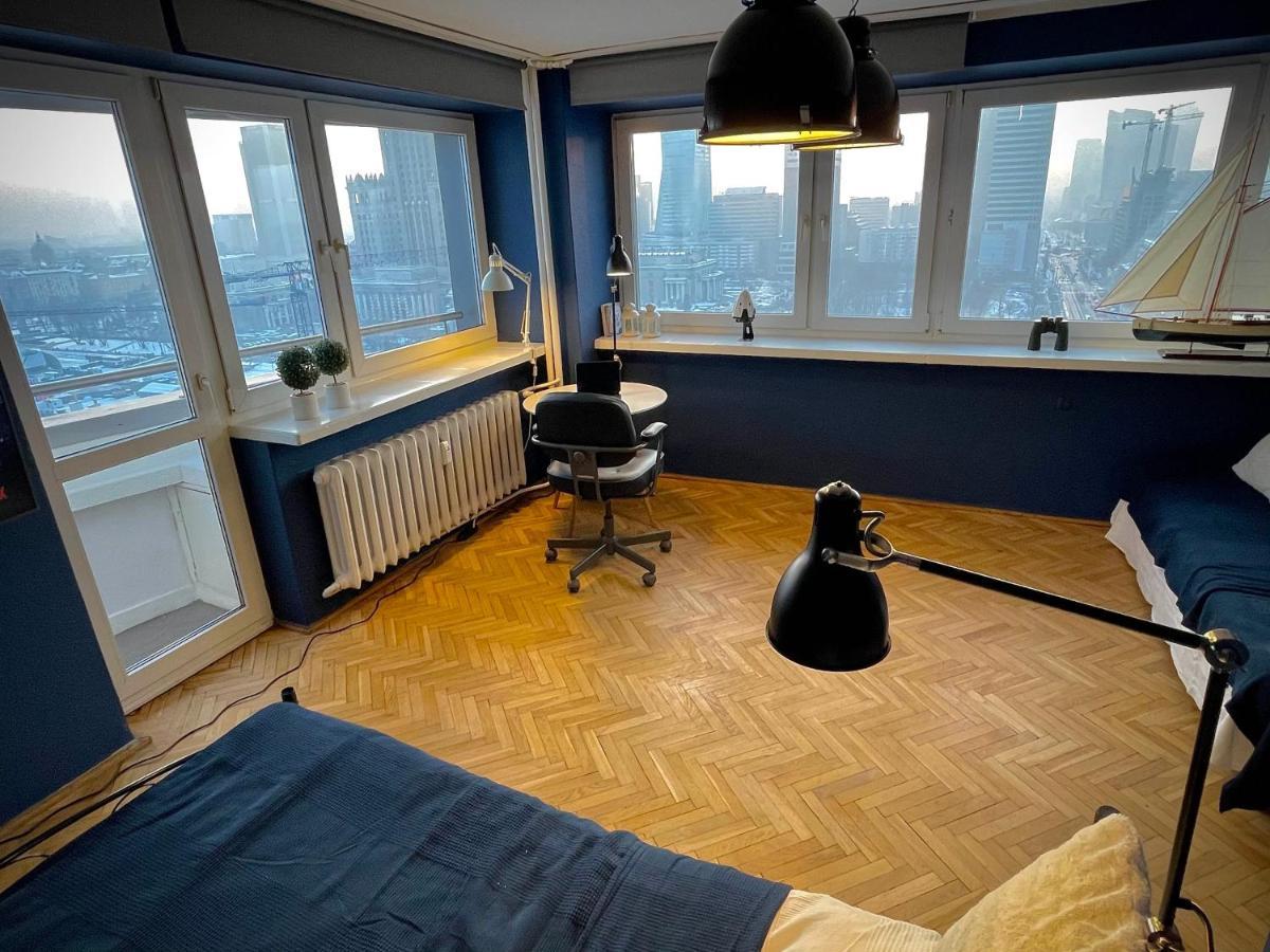 Super Apartament Blue Scisle Centrum Dwie Linie Metra Netflix Wifi 300 Mbs Panorama Miasta Warszawa Exteriör bild