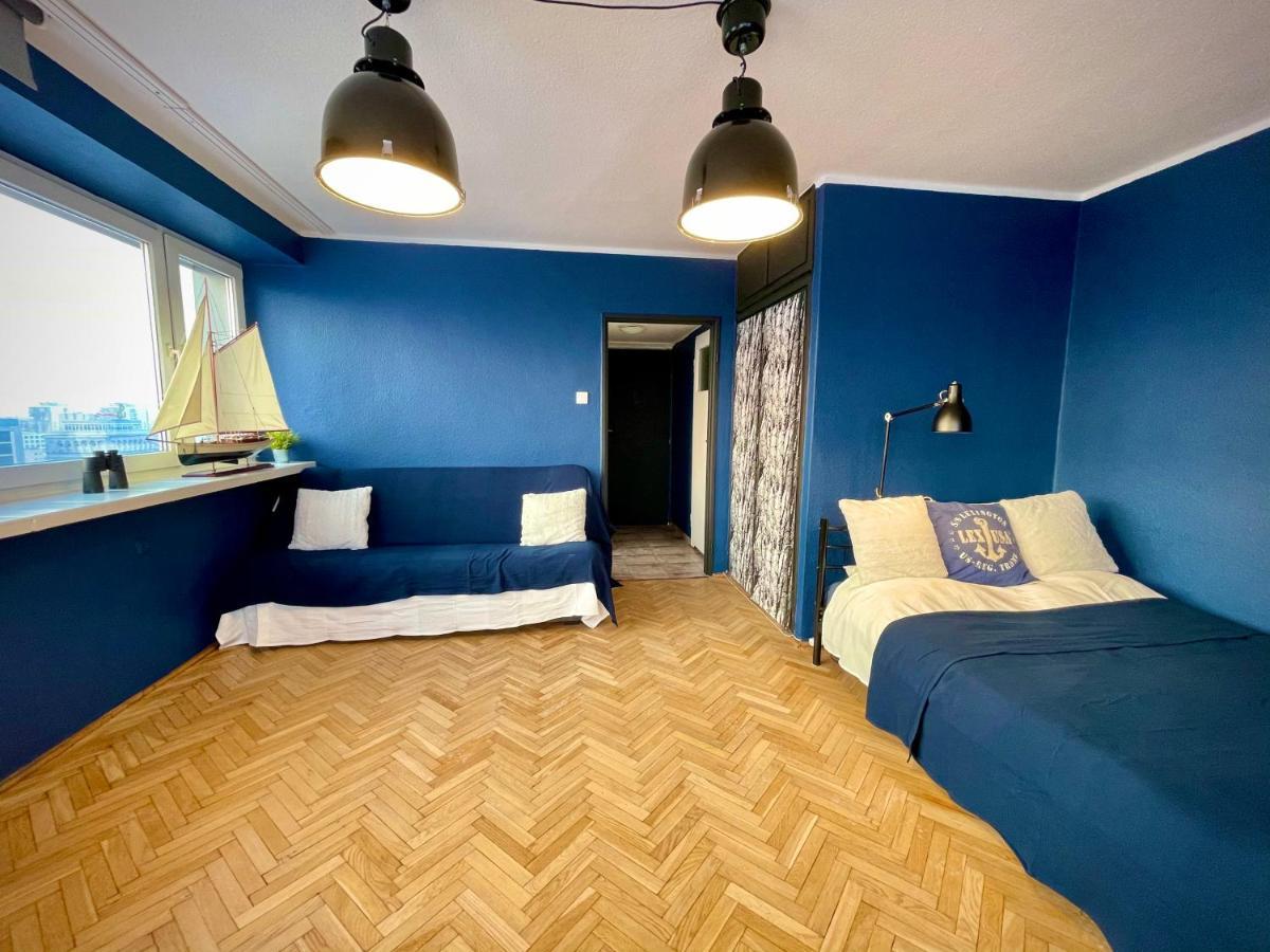 Super Apartament Blue Scisle Centrum Dwie Linie Metra Netflix Wifi 300 Mbs Panorama Miasta Warszawa Exteriör bild